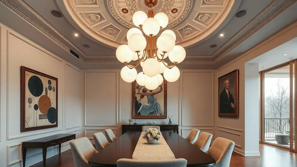 Elegant dining room featuring statement pendant lights, showcasing 2026 Architectural Design Trends in contemporary interiors.