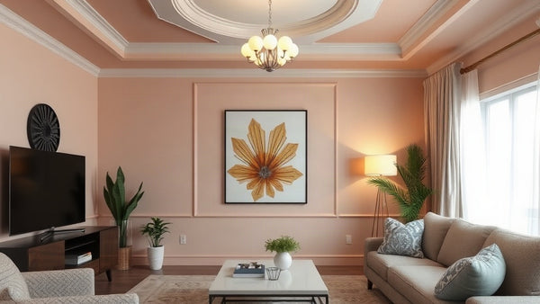 Contemporary living room showcasing Art Deco Lighting in 2026: Geometric Elegance for Contemporary Interiors with chic ceiling fixture.