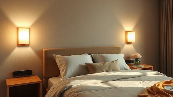 Travertine Wall Lamps: Specifying Natural Stone Lighting for 2026 Projects showcased in a modern bedroom interior.
