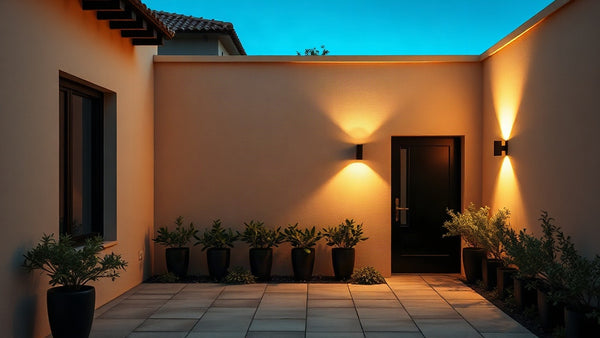 Modern courtyard with outdoor wall lights for Outdoor Wall Lights for Modern Architecture: Specification Guide 2026
