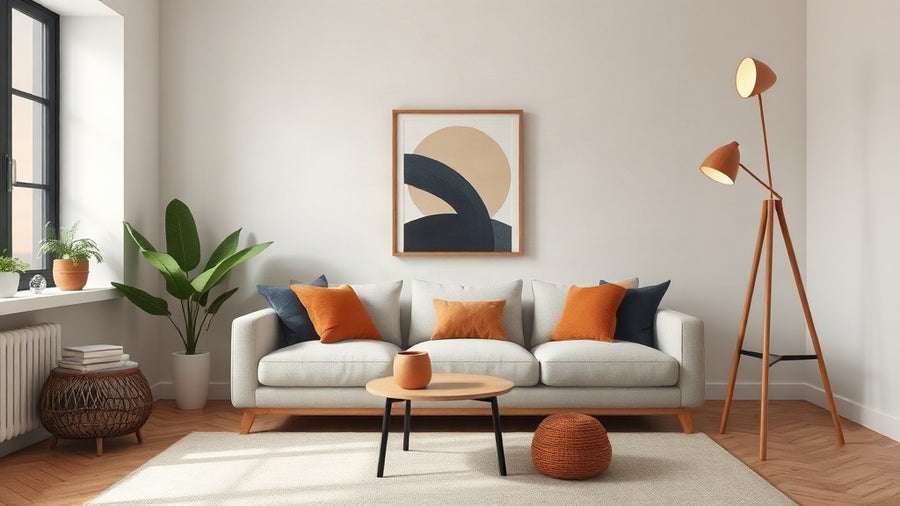 Modern living room showcasing Property Staging Lighting: The 2026 Trends Transforming Home Sales with stylish floor lamp.