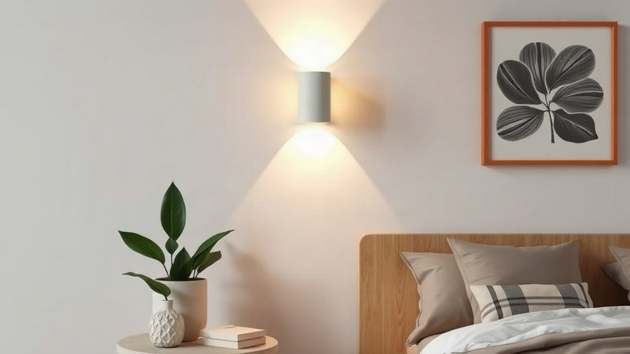 Rechargeable Wall Lights: The Flexible Solution for Modern Interior Design in 2026, enhancing a stylish bedroom with soft illumination.