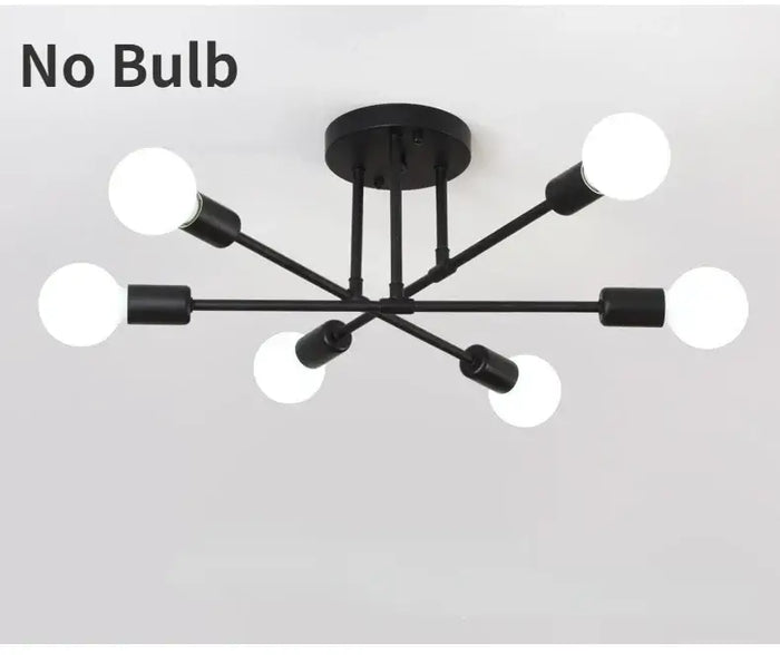 Mad Men Inspired Ceiling Lights featuring a modern black design with no bulbs included.