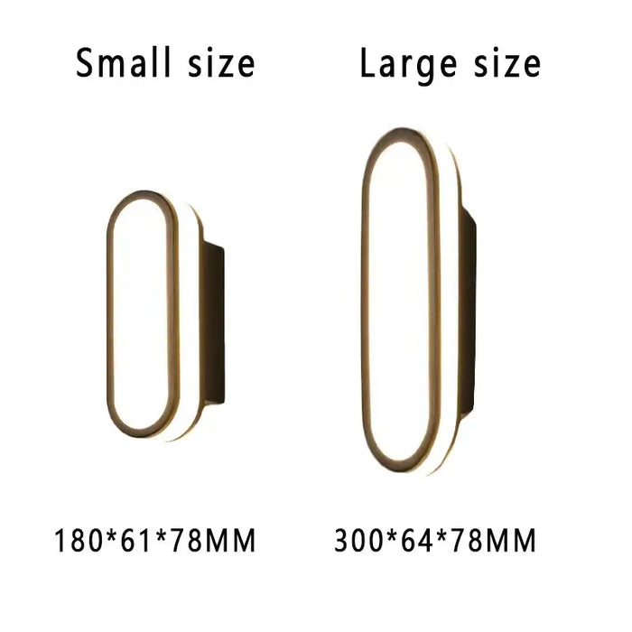 Aluminum Outdoor Modern Nordic Dimmable Wall Lamp available in small and large sizes for versatile lighting options.