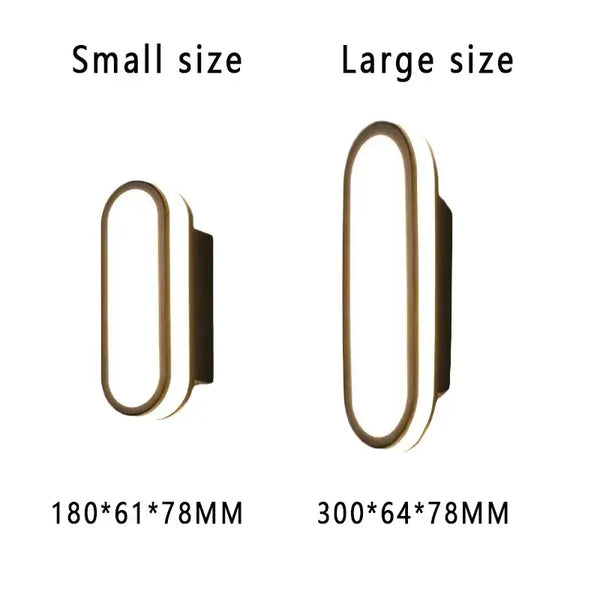Aluminum Outdoor Modern Nordic Dimmable Wall Lamp available in small and large sizes for versatile lighting options.