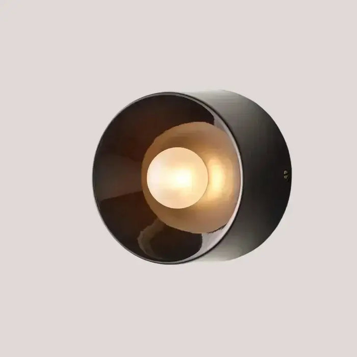 Bauhaus Round Metal Wall Lamp Paint Black/white 15cm/18cm Wall Light for Home Living Room Dining Room Bedroom LED Lighting