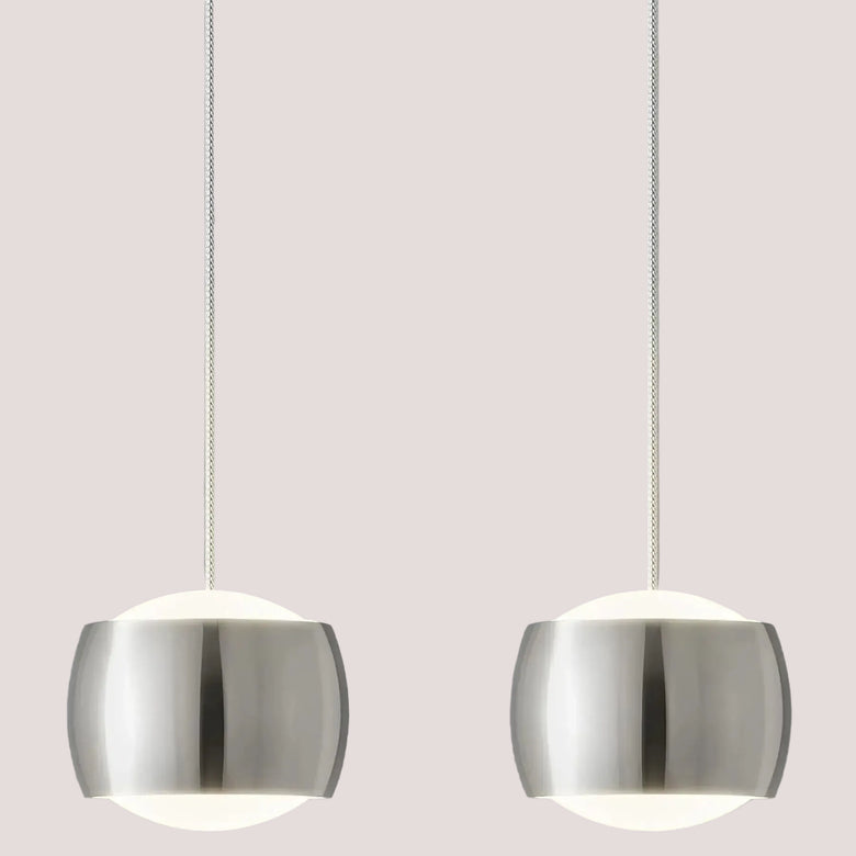 French Nouvelle Vague Pendant Light featuring a sleek, 70s inspired minimalist design in a versatile metal finish.