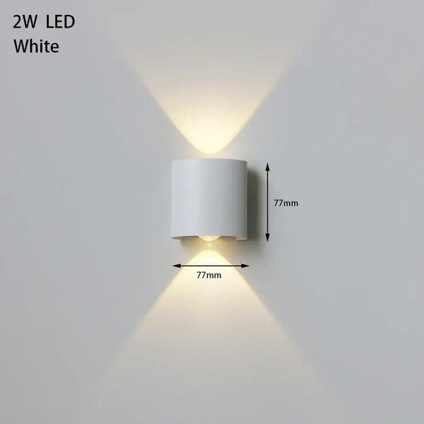 Bathroom Modern Waterproof LED Wall Lamp - Black or White with Gold IP65 featuring sleek white design and dual light source