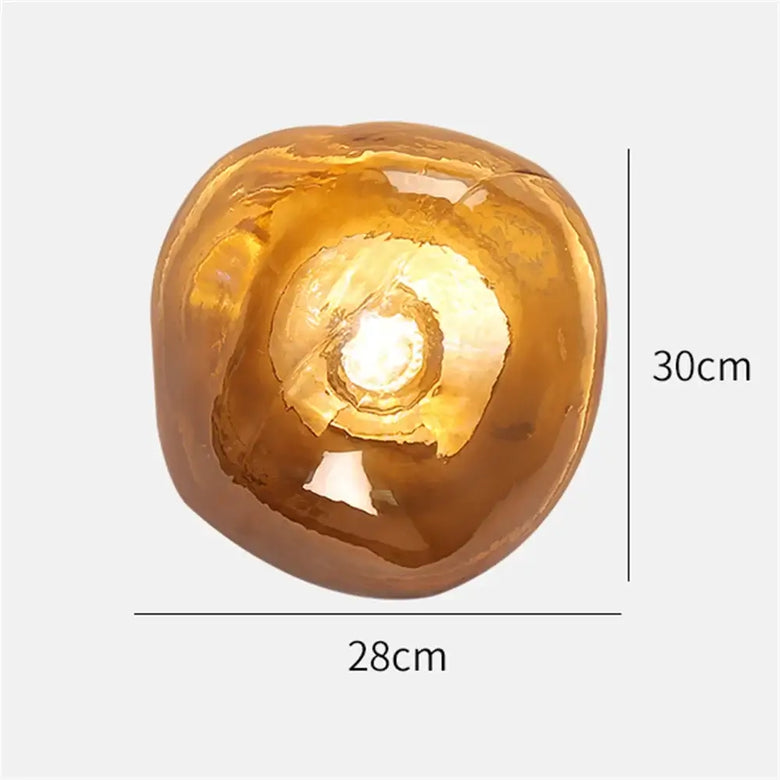 Lava Glass Wall Lamp showcasing a unique design with dimensions 28cm x 30cm, perfect for enhancing home decor.