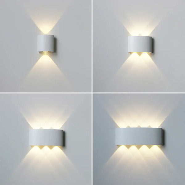 Bathroom Modern Waterproof LED Wall Lamp - Black or White with Gold IP65 showcasing a sleek minimalist design with dual light source.