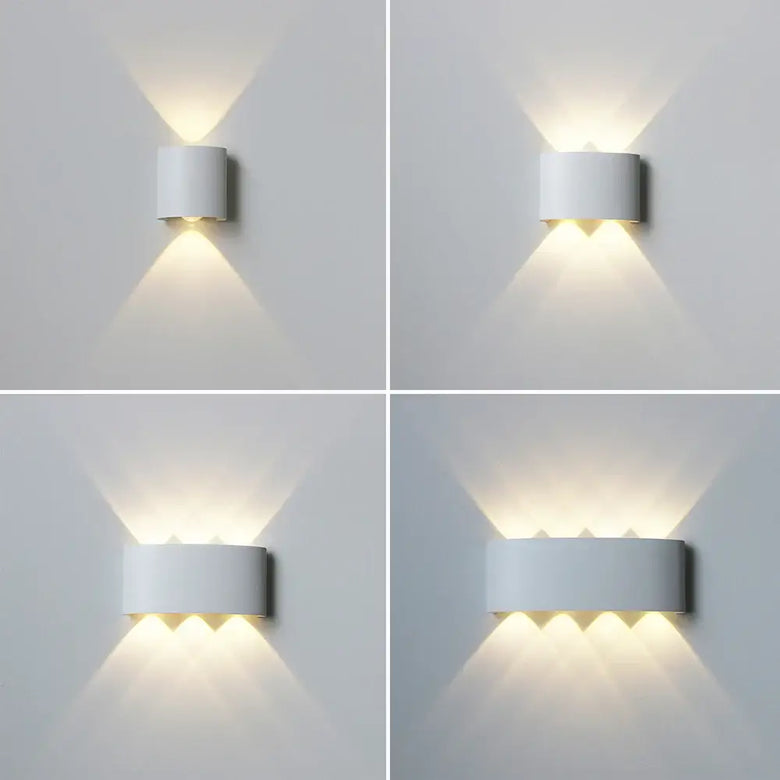 Bathroom Modern Waterproof LED Wall Lamp - Black or White with Gold IP65 showcasing a sleek minimalist design with dual light source.