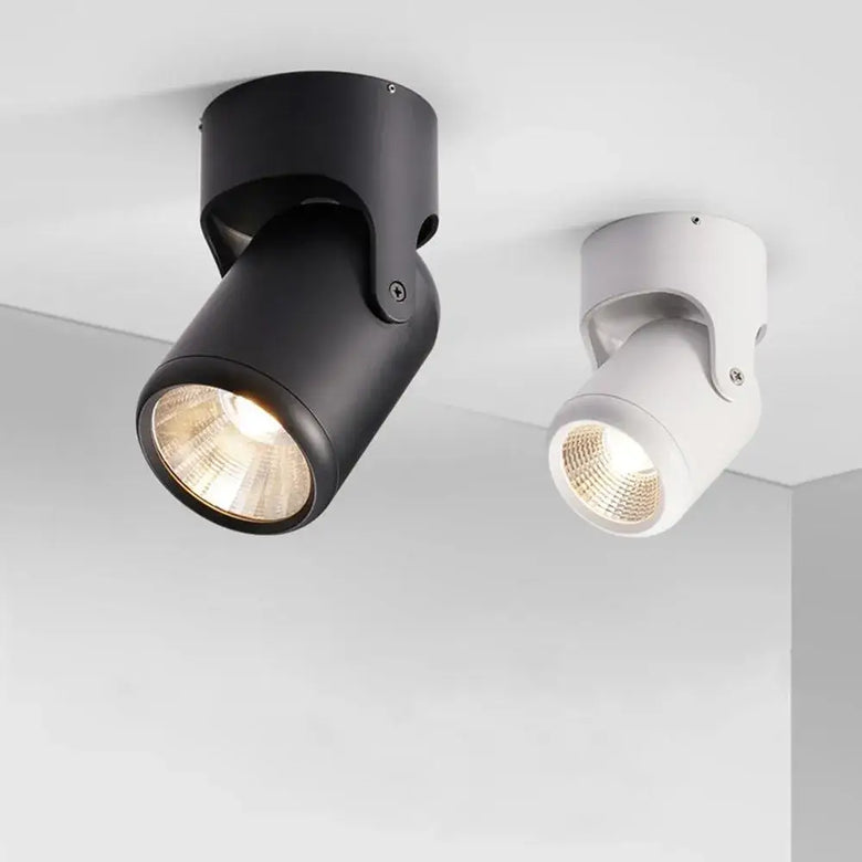 Modern Kitchen Ceiling Lights featuring black and white adjustable LED downlights.