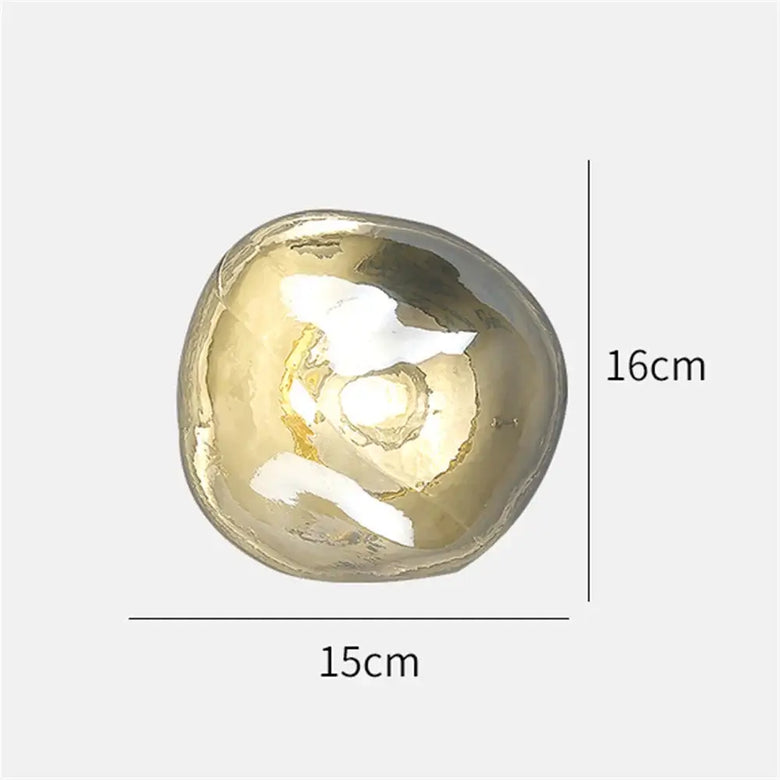 Lava Glass Wall Lamp showing its unique design and dimensions of 15cm x 16cm for stylish home decor.