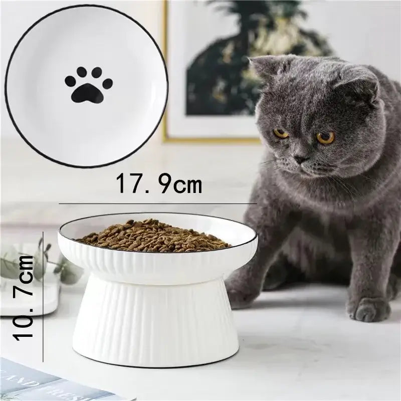 Cute Ceramic Pet Bowl - Skid Resistant & Elevated