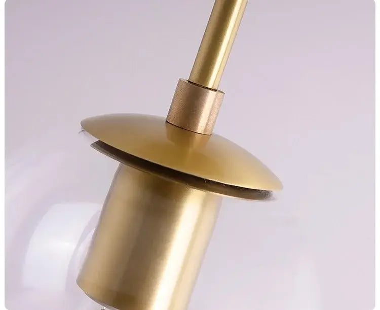 Brushed Brass Glass Globe Semi-Flush LED Ceiling Light