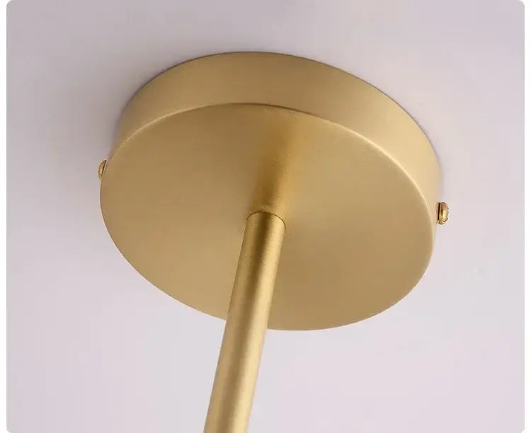 Brushed Brass Glass Globe Semi-Flush LED Ceiling Light
