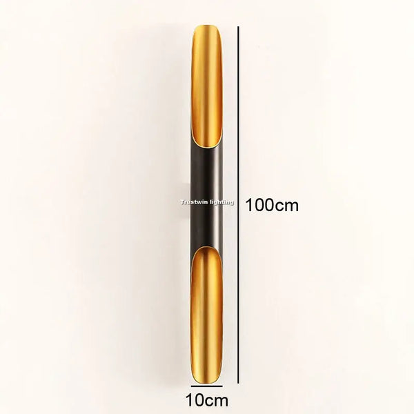 Nordic Glow Tubular Sconce showing its sleek design and dimensions, perfect for modern lighting decor.