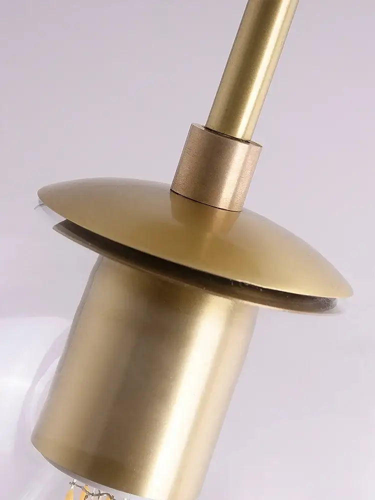 Brushed Brass Glass Globe Semi-Flush LED Ceiling Light
