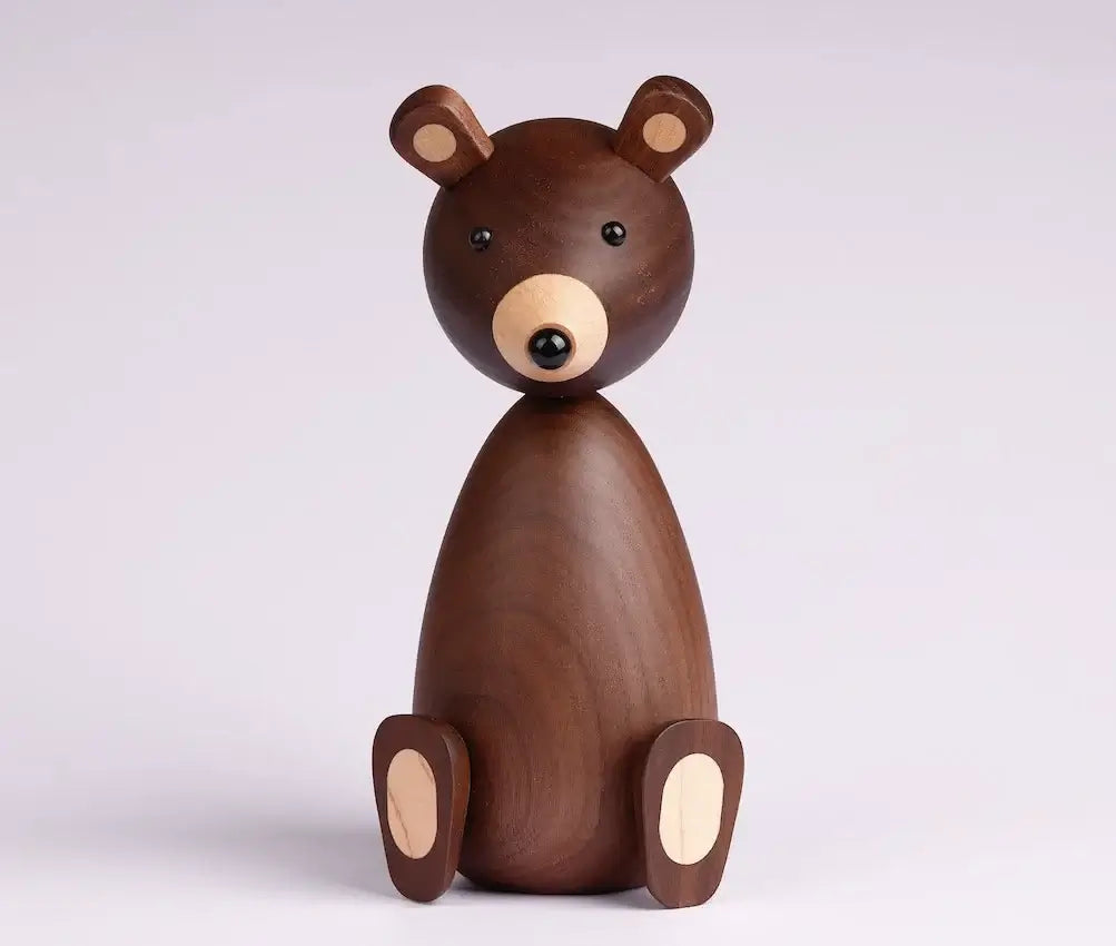 Danish Wooden Bear Ornaments - Charming Decor