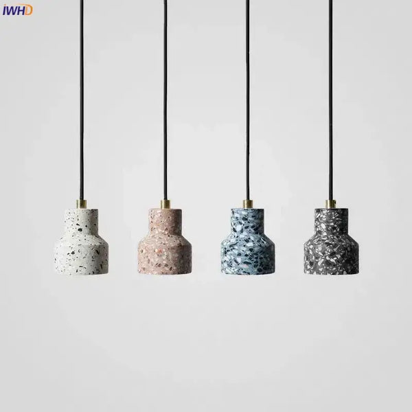 Contemporary Hanging Lights featuring modern Nordic design with colorful lampshades.