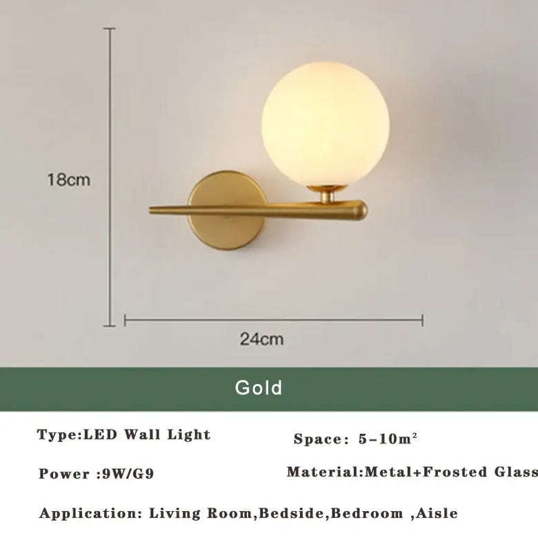 Art Deco Golden Circle Sconce featuring a round frosted glass shade and gold accents, ideal for elegant lighting.