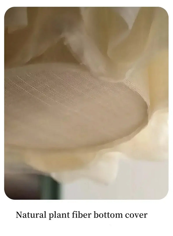Natural plant fiber bottom cover of the Off-White Pendant Light made from Natural Plant Fiber.