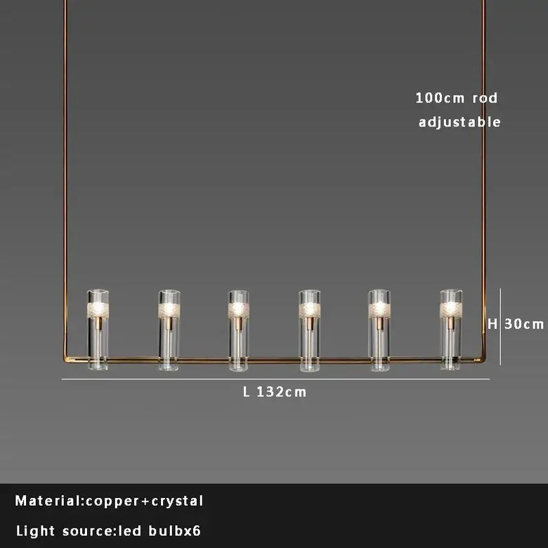Modern Luxury Copper Crystal Ceiling Long Chandeliers Multiple Styles