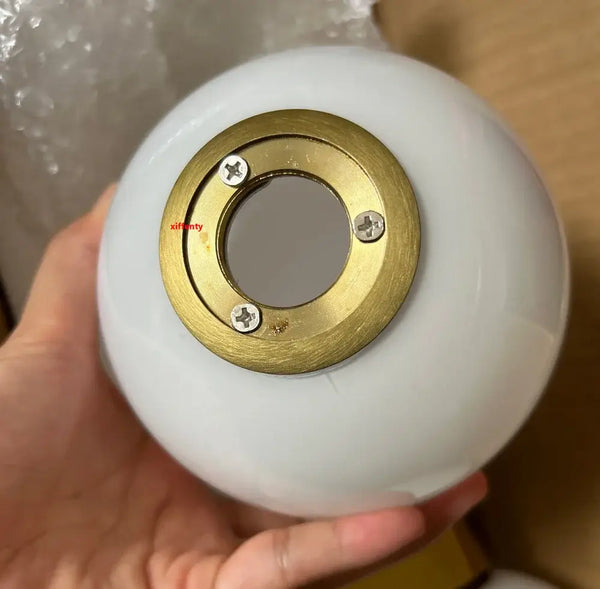 Chic Dual Bubble Wall Light - Modern & Versatile Lighting white bubble lamp with brass fixture