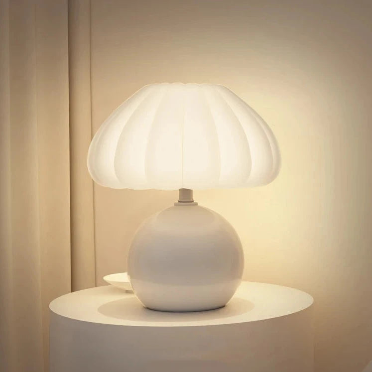 French Style Mushroom Table Lamp, Dimmable & Cordless