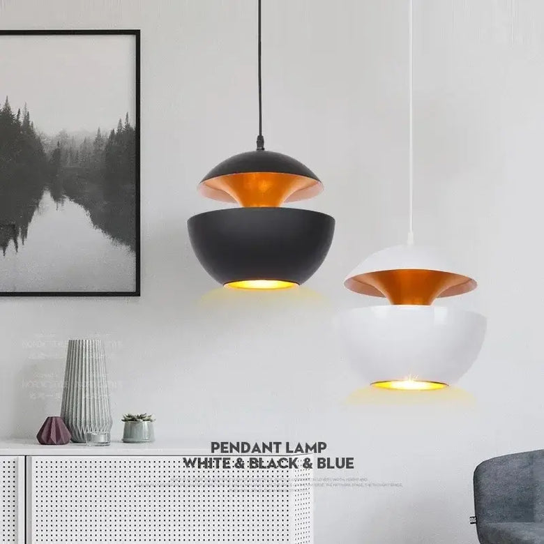 Kitchen Island Scandi Pendants featuring two stylish designs in matte black and white finishes.