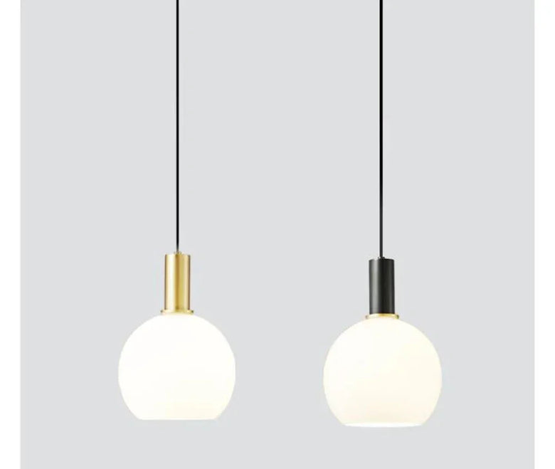 Nordic Glass Pendant Light with Brass Detail