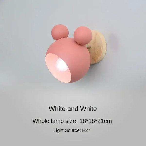 Cartoon Mouse Lamp Shade featuring an adorable design in pink and white, ideal for children's rooms and playful spaces.