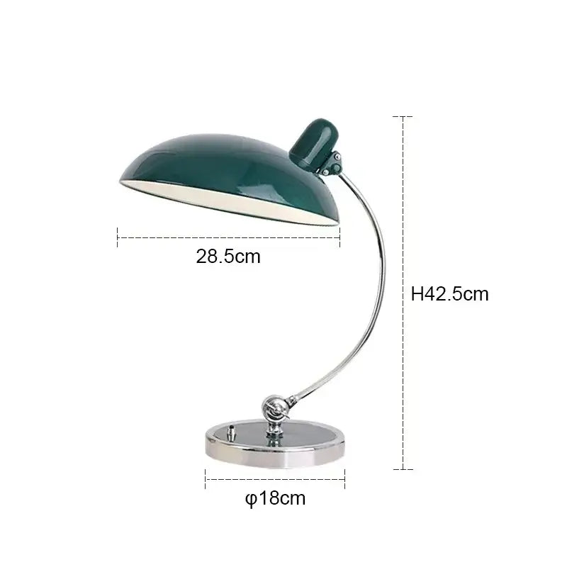 Bedside Table Lamp - Timeless Design and Modern Functionality, vintage Danish design with green shade, ideal for bedroom or office