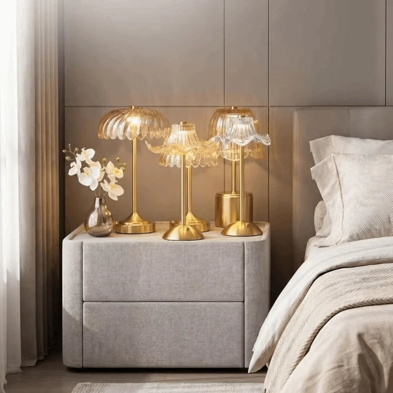 Art-Deco Glass Cordless Table Lamp: 8 styles