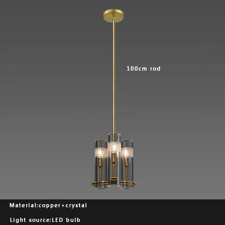 Crystal Glass Pendant Light with Copper Detail - Several Designs