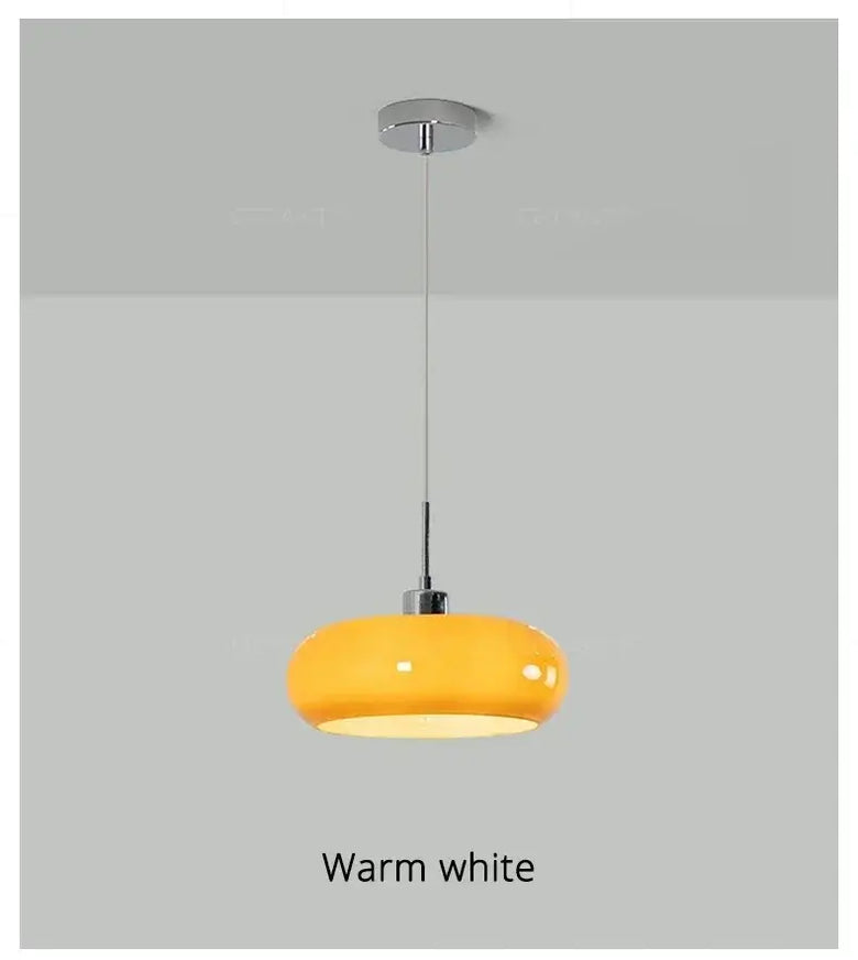 Bauhaus Glass LED Hanging Light I Orange/ White I Various Designs