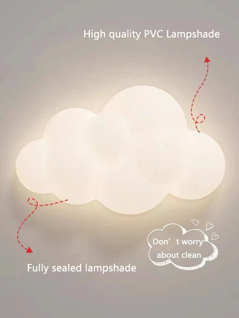 White Cloud Wall Light with Soft Glow – Cordless Modern Nursery Sconce