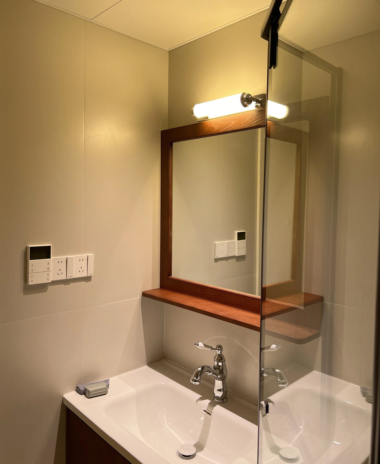 Steel & Glass Modern Wall Light 30cm