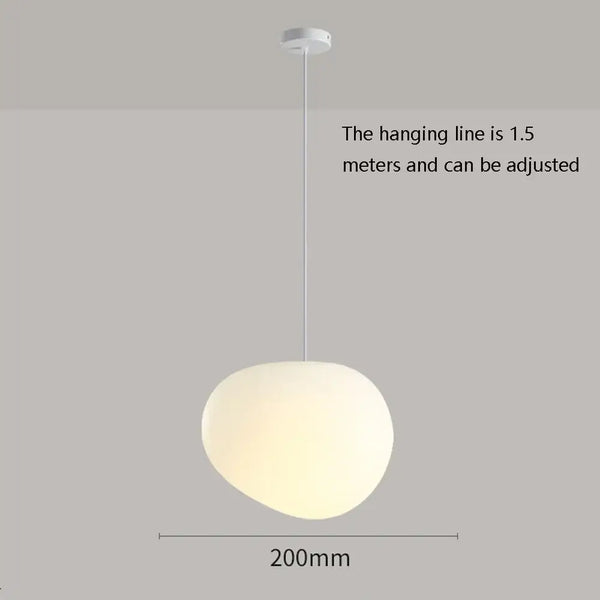 Simple Nordic Restaurant Pebble Chandelier with adjustable hanging line and minimalist design.