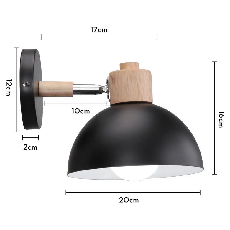 Collection of Modern Nordic Wooden Wall Lights with sleek black design and oak accents, perfect for stylish interiors.
