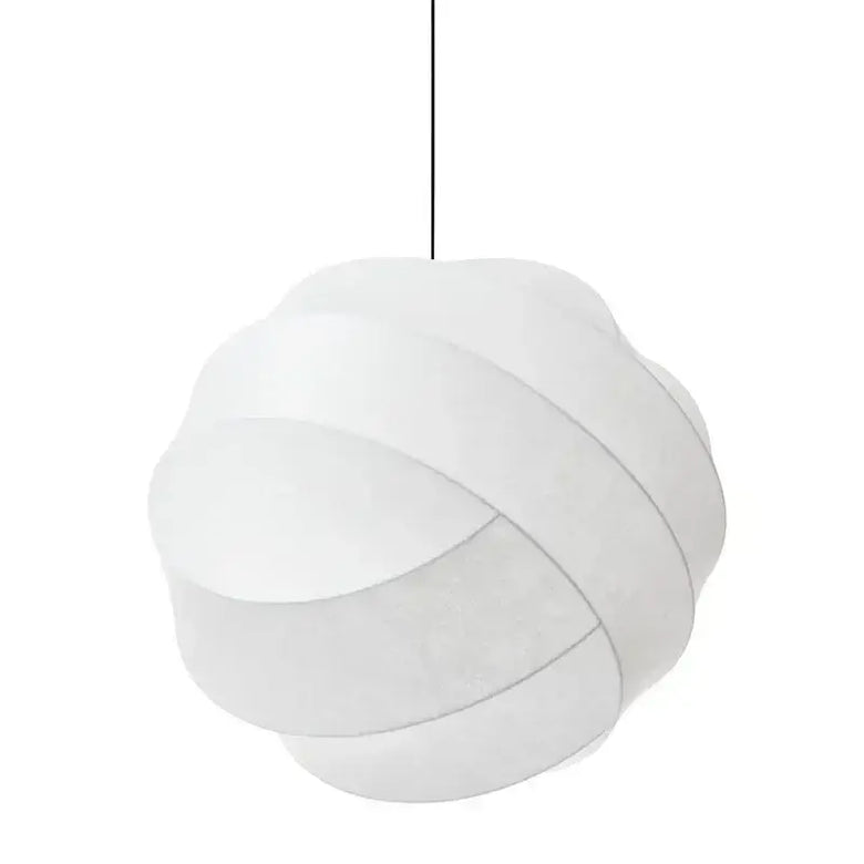 White pendant lamp with a unique design on a white background