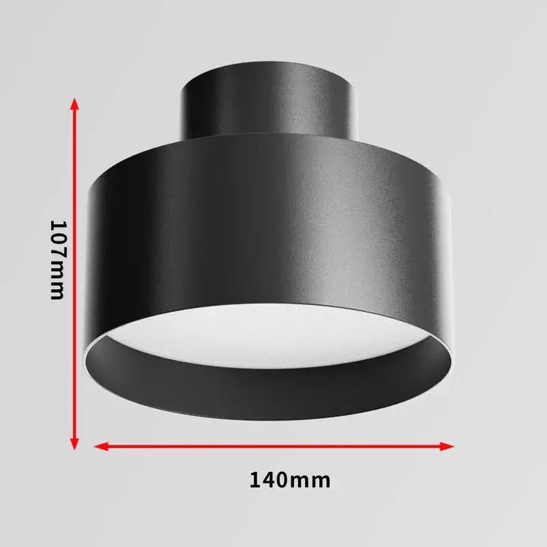 Modern Drum Flush Ceiling Light in Metal 140mm