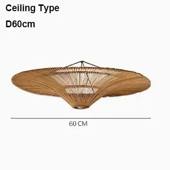 Vintage Designer Rattan Pendant Light