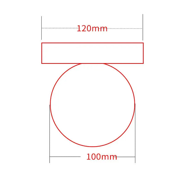 Dimensions of Colourful Macaron LED Wall Lamp 10/12cm showing the 120mm width and 100mm diameter.