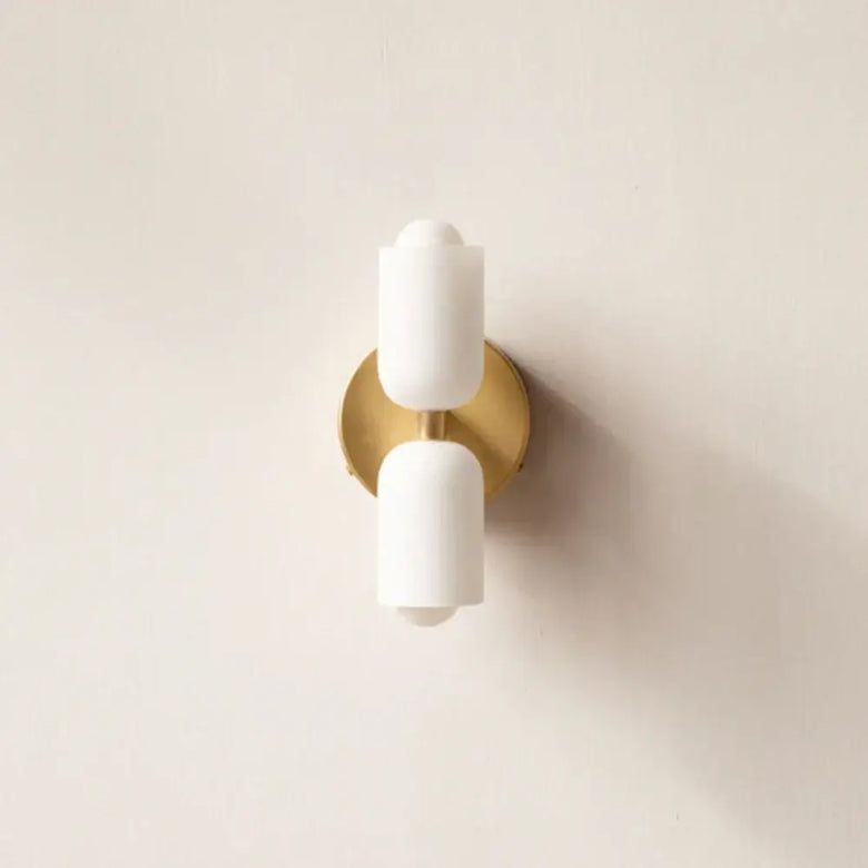 Modern Double-Head Glass Wall Lamp – LED Sconce