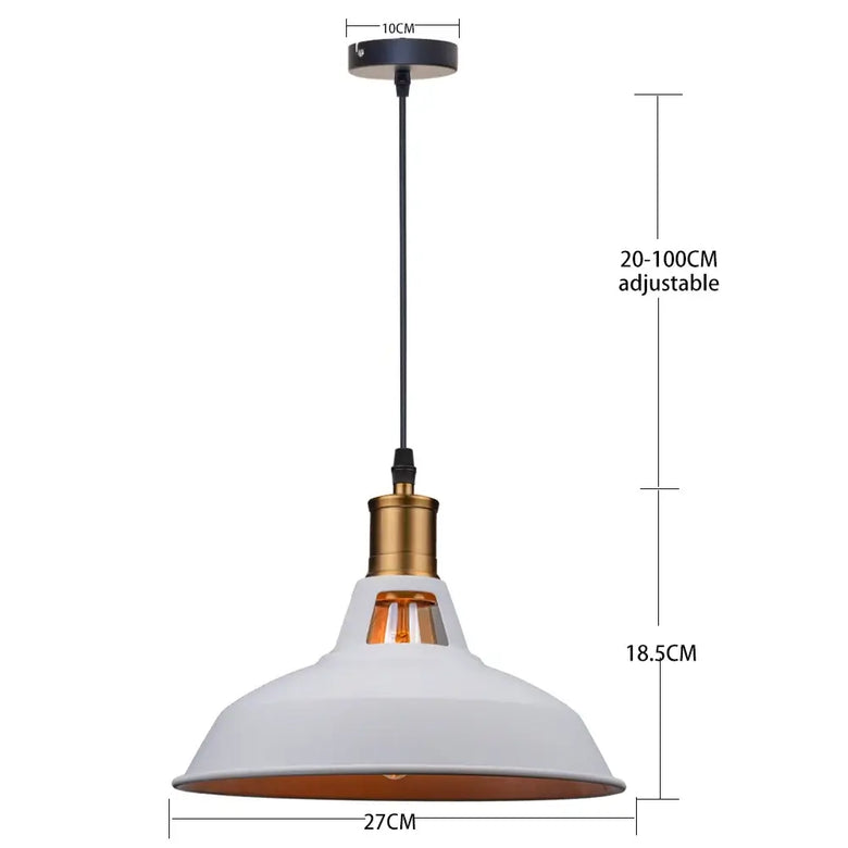 Industrial Metal Dome Pendant Light