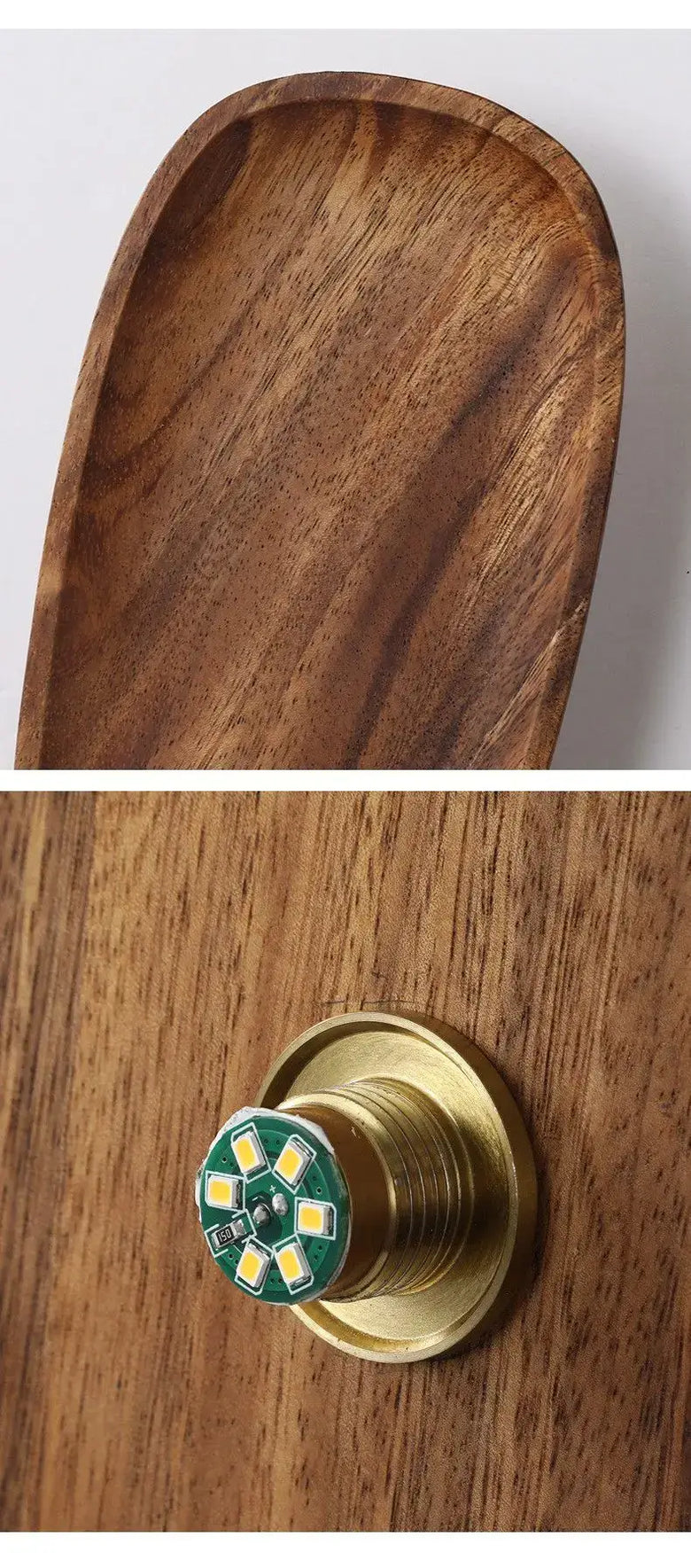 Natural Wood and Stained Glass Wall Lamp