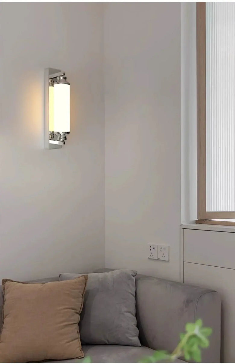 Steel & Glass Modern Wall Light 30cm