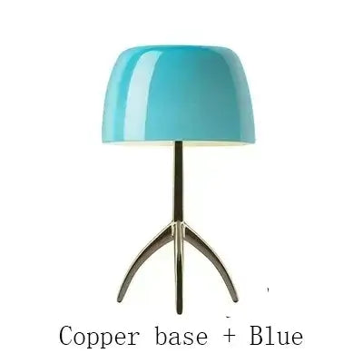 Mid-Century Chrome Tripod Table Lamp with Glossy Dome Shade