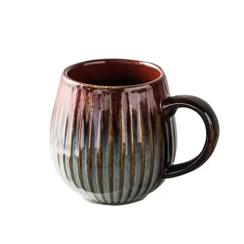Large Ceramic Mug - Retro Design & Durable